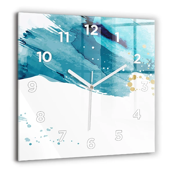 Wanduhr quadratisch Pinselstriche