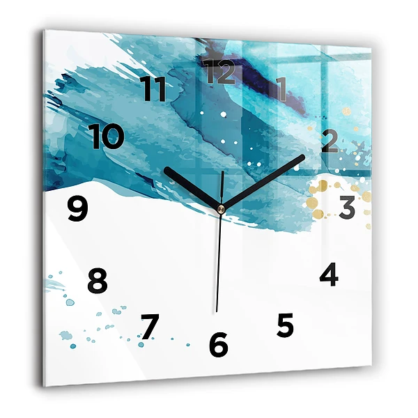 Wanduhr quadratisch Pinselstriche