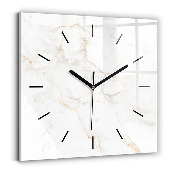 Wanduhr quadratisch mit motiv Eleganter Marmor