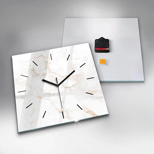 Wanduhr quadratisch mit motiv Eleganter Marmor