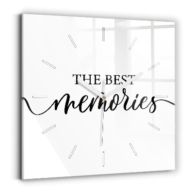 Wanduhr modern quadratisch Erinnerungen Inschrift