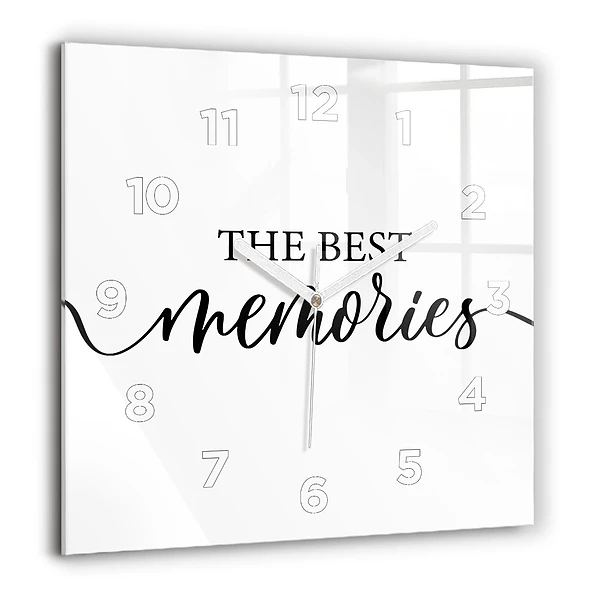 Wanduhr modern quadratisch Erinnerungen Inschrift