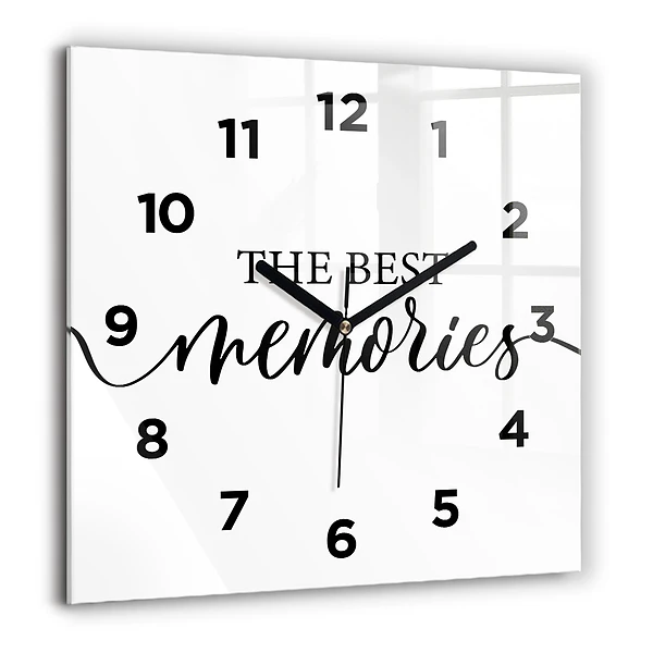 Wanduhr modern quadratisch Erinnerungen Inschrift