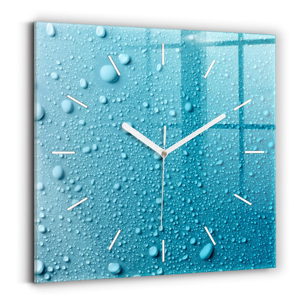 Wanduhr modern quadratisch Wassertropfen