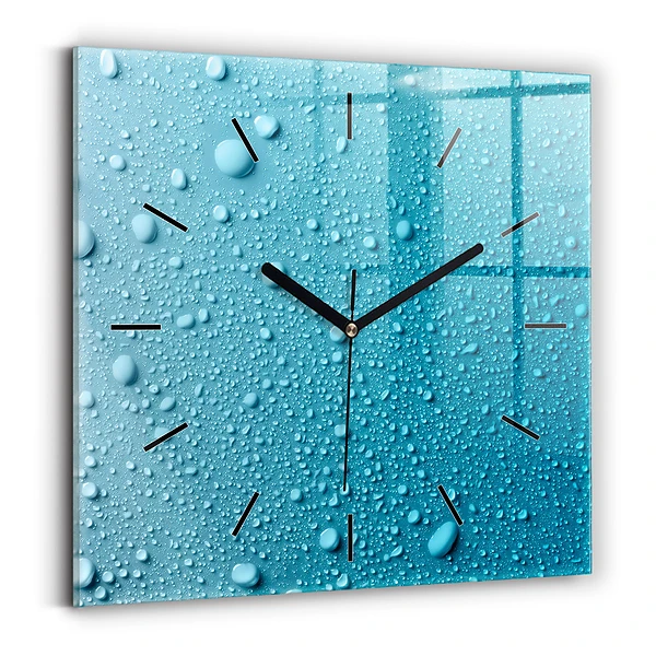 Wanduhr modern quadratisch Wassertropfen