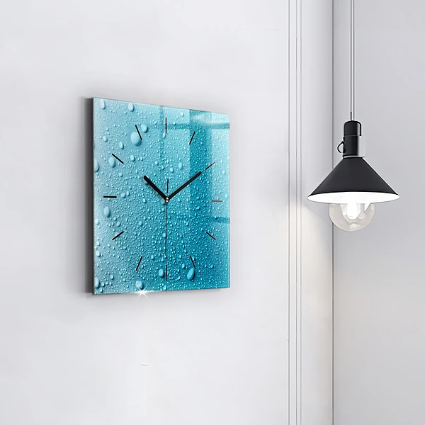 Wanduhr modern quadratisch Wassertropfen