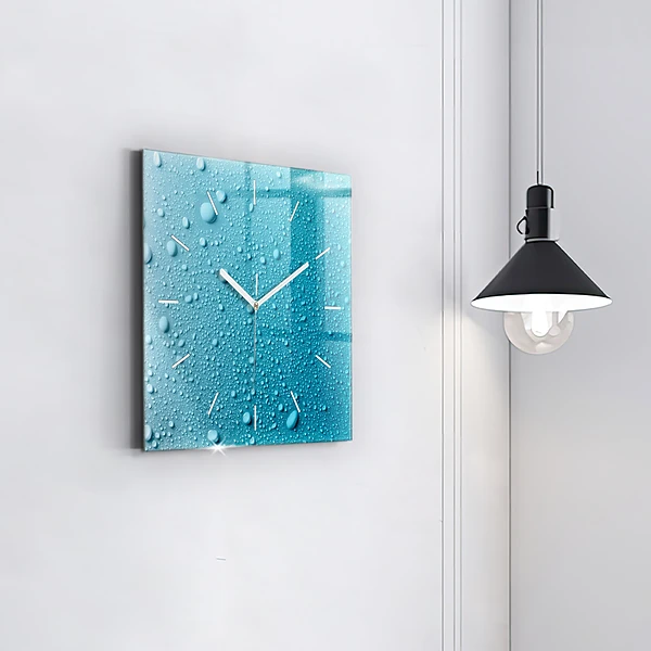 Wanduhr modern quadratisch Wassertropfen