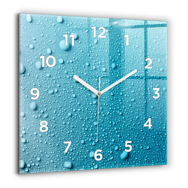 Wanduhr modern quadratisch Wassertropfen