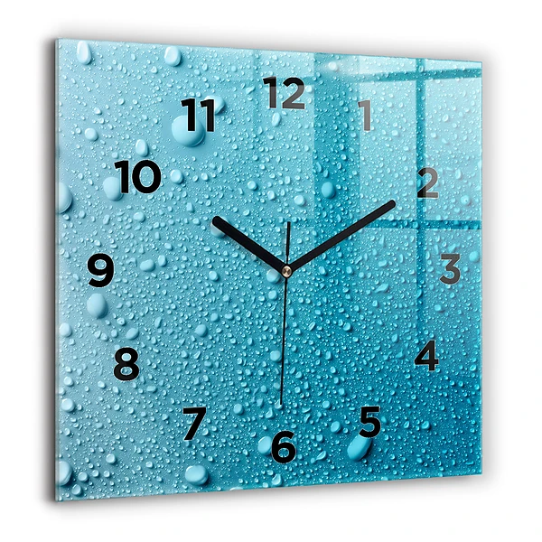 Wanduhr modern quadratisch Wassertropfen