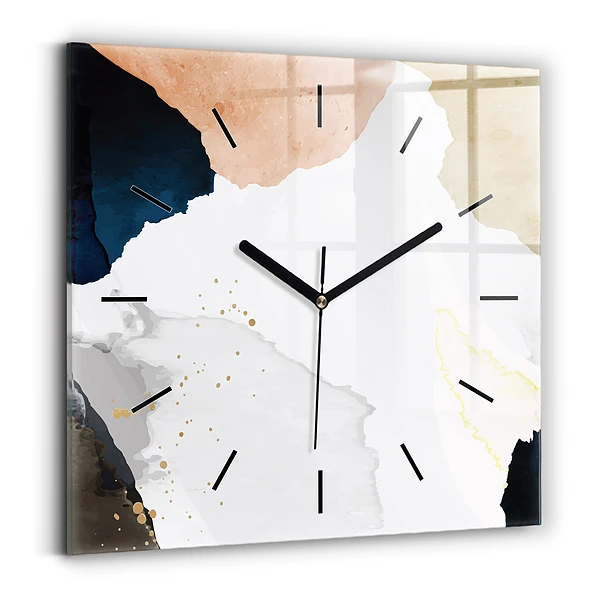 Wanduhr quadratisch Flecken abstrakt