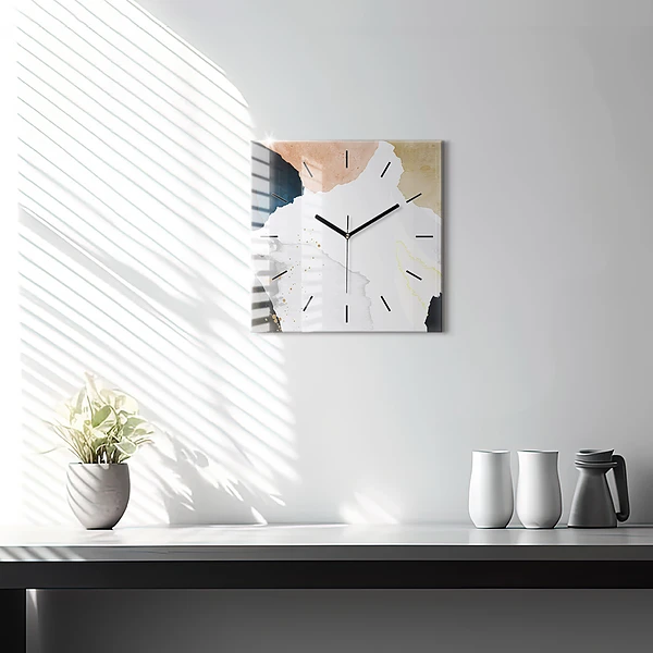Wanduhr quadratisch Flecken abstrakt