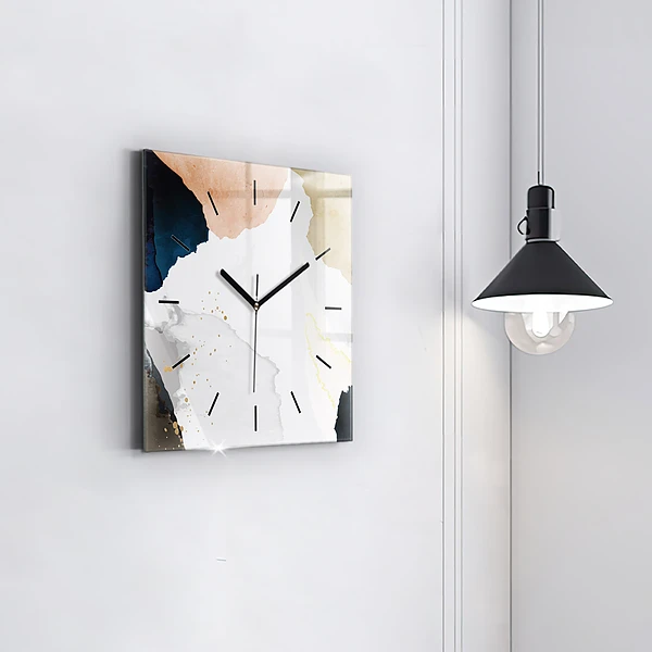 Wanduhr quadratisch Flecken abstrakt