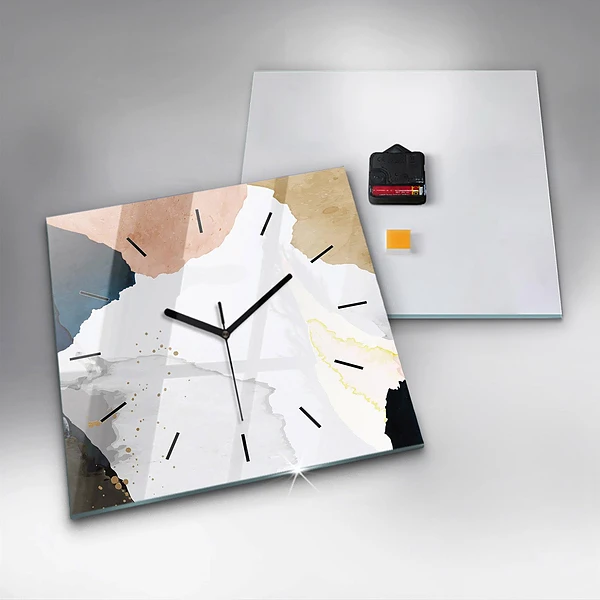 Wanduhr quadratisch Flecken abstrakt