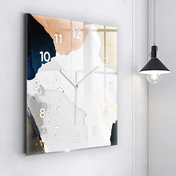 Wanduhr quadratisch Flecken abstrakt
