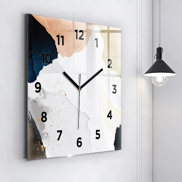 Wanduhr quadratisch Flecken abstrakt
