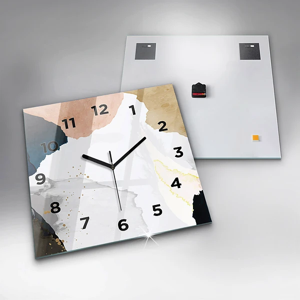 Wanduhr quadratisch Flecken abstrakt