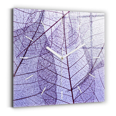 Wanduhr quadratisch mit motiv Natur Blätter