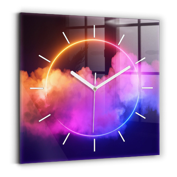 Wanduhr quadratisch 3D Rauch abstrakt