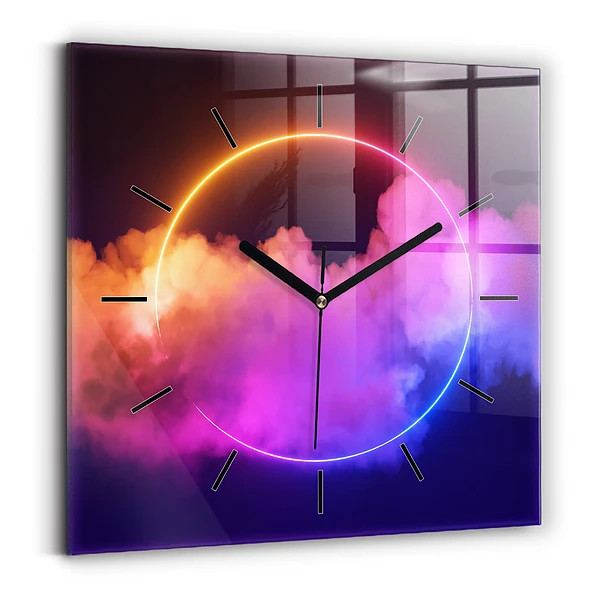 Wanduhr quadratisch 3D Rauch abstrakt