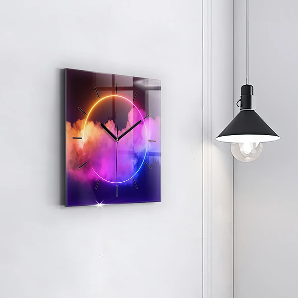Wanduhr quadratisch 3D Rauch abstrakt