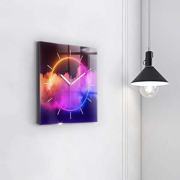 Wanduhr quadratisch 3D Rauch abstrakt