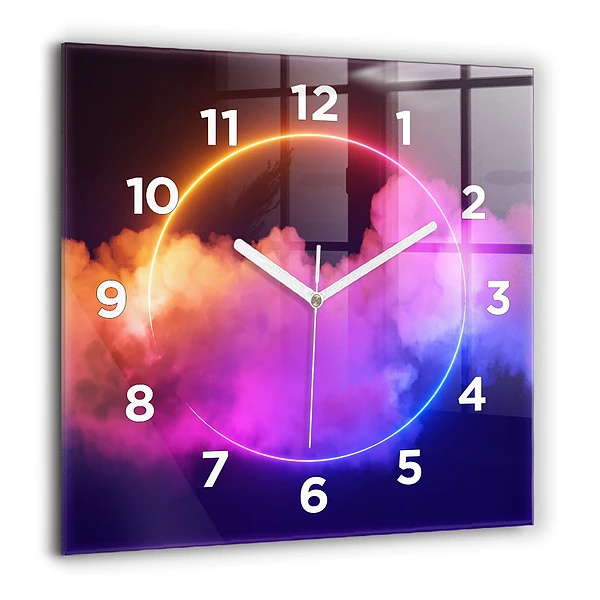 Wanduhr quadratisch 3D Rauch abstrakt