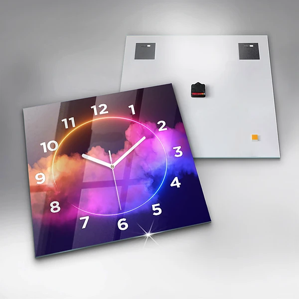 Wanduhr quadratisch 3D Rauch abstrakt
