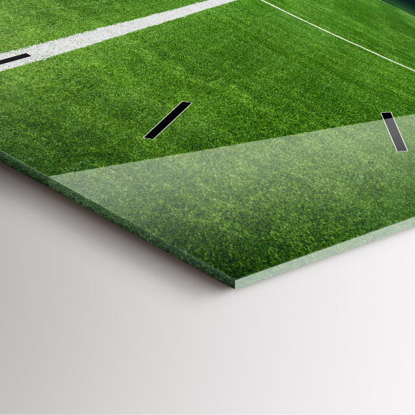 Wanduhr quadratisch mit motiv Fußballfeld