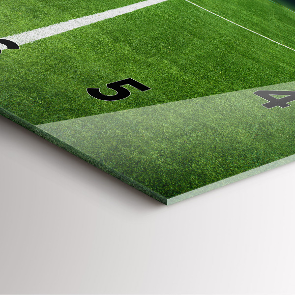 Wanduhr quadratisch mit motiv Fußballfeld