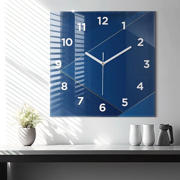 Wanduhr quadratisch Ornamentale Abstraktion