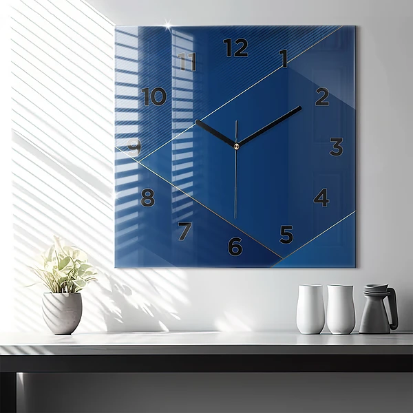 Wanduhr quadratisch Ornamentale Abstraktion