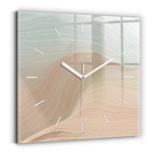 Wanduhr modern quadratisch Abstraktion einer Welle