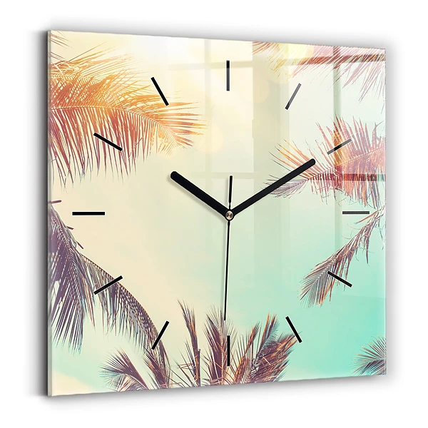 Wanduhr quadratisch mit motiv Tropische Palmen