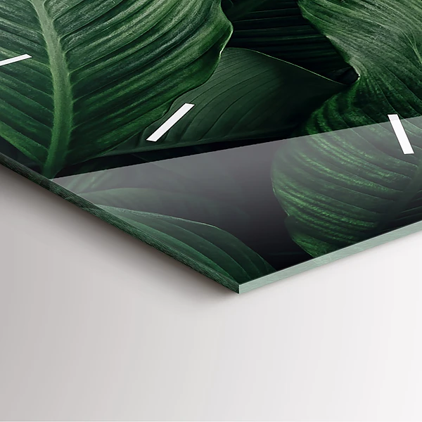 Wanduhr modern quadratisch Tropische Monstera