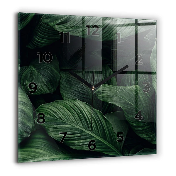 Wanduhr modern quadratisch Tropische Monstera