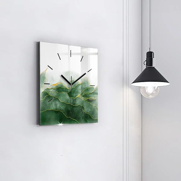 Wanduhr quadratisch mit motiv Abstrakte Blätter