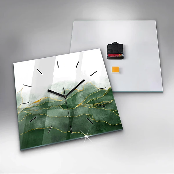 Wanduhr quadratisch mit motiv Abstrakte Blätter