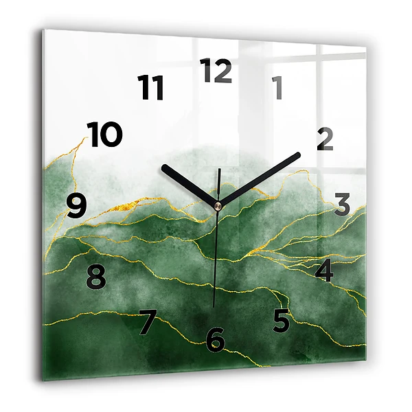 Wanduhr quadratisch mit motiv Abstrakte Blätter