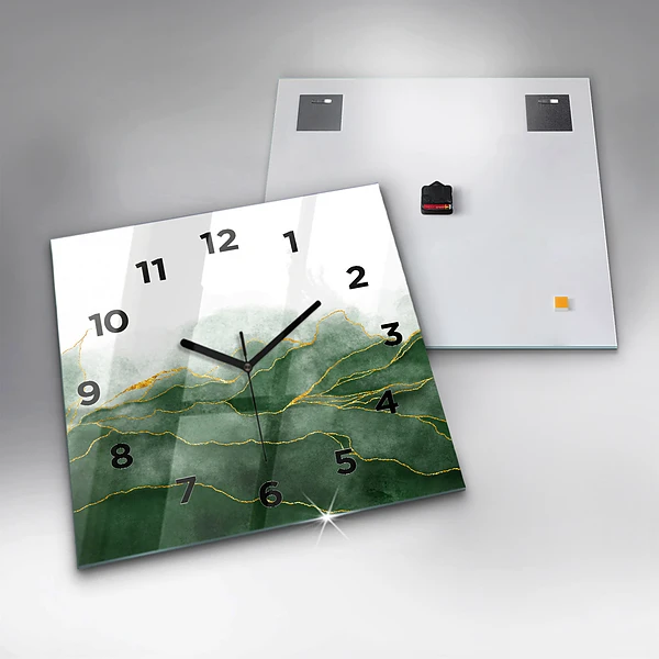 Wanduhr quadratisch mit motiv Abstrakte Blätter