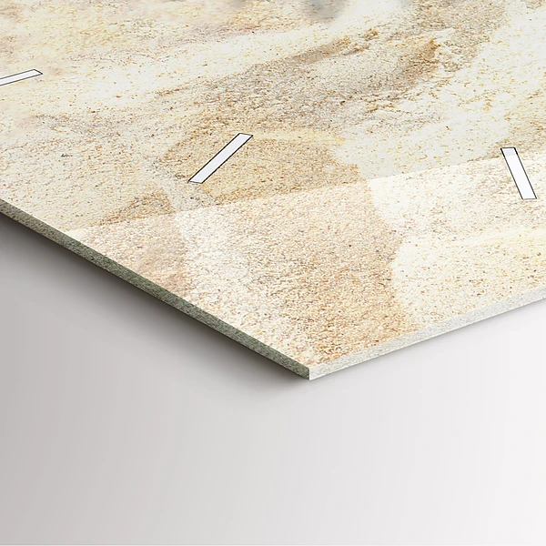 Wanduhr quadratisch Schatten einer Palme Sand