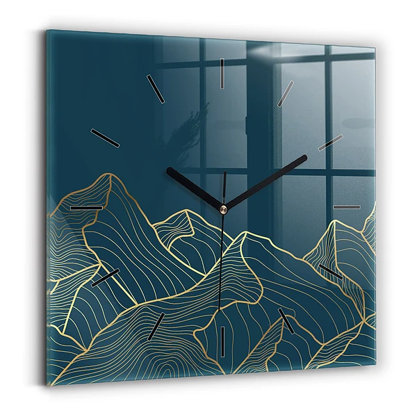Wanduhr modern quadratisch Skizze von Bergen