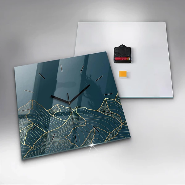 Wanduhr modern quadratisch Skizze von Bergen