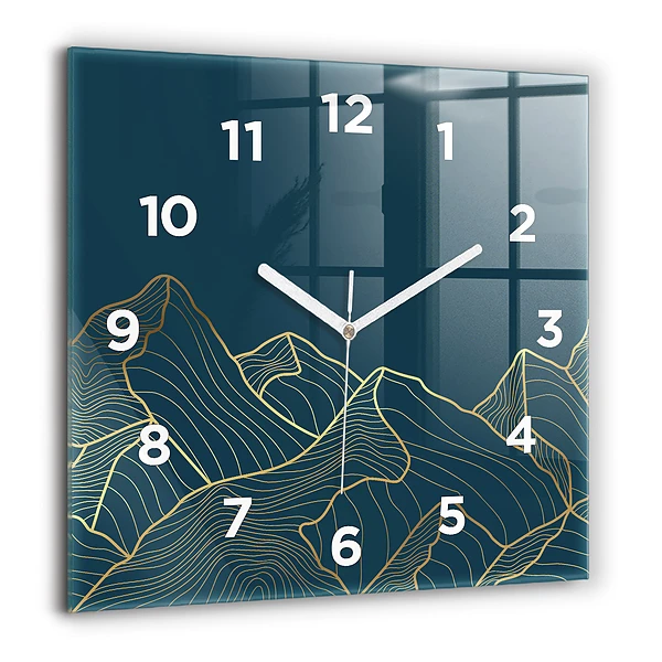 Wanduhr modern quadratisch Skizze von Bergen