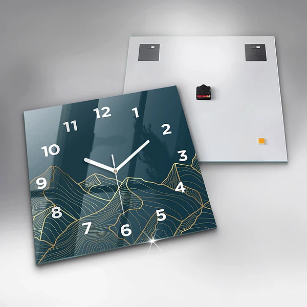 Wanduhr modern quadratisch Skizze von Bergen