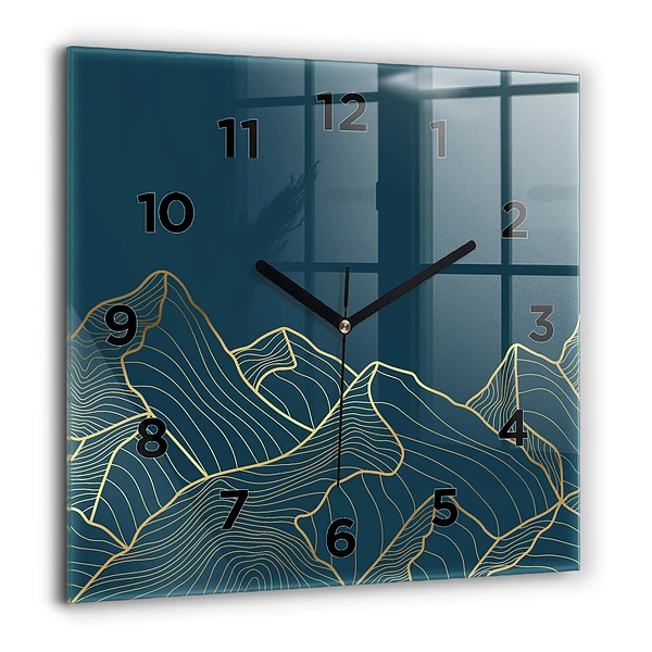 Wanduhr modern quadratisch Skizze von Bergen
