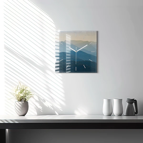 Wanduhr quadratisch mit motiv Abstrakte Landschaft