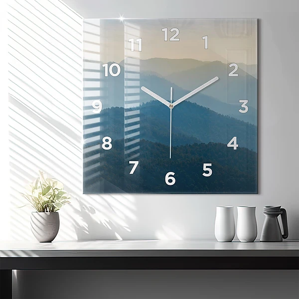Wanduhr quadratisch mit motiv Abstrakte Landschaft