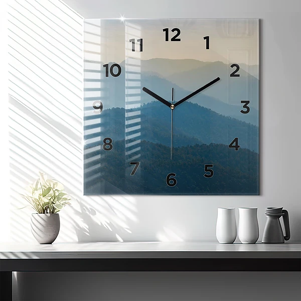 Wanduhr quadratisch mit motiv Abstrakte Landschaft
