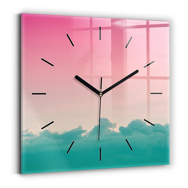 Wanduhr modern quadratisch Himmel mit Farbverlauf