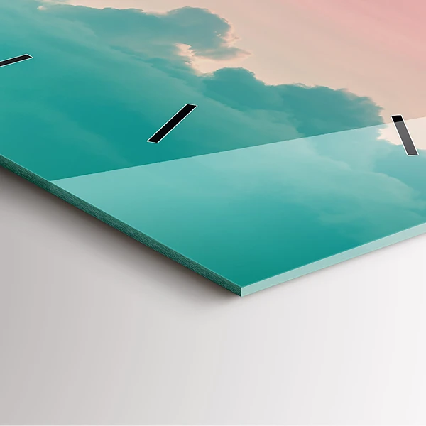 Wanduhr modern quadratisch Himmel mit Farbverlauf